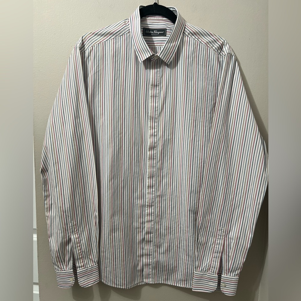 Salvatore Ferragamo Multicolor Striped Dress Shirt